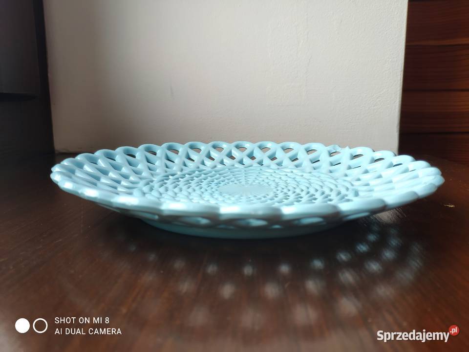SOWERBY tkany szklany koszyk talerz z ok 1870r Kraków