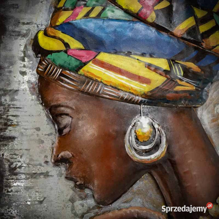 Obraz metalowy 3D LOFT LADY AFRYKA 80x120 Chmielnik