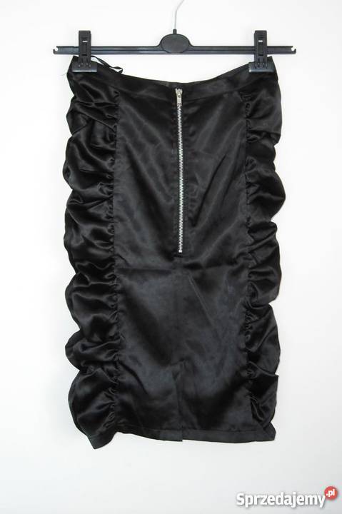 marszczona czarna spódnica zip xs 6 Lubartów