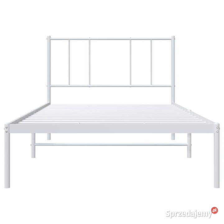 Łóżko Metalowe Białe Rama Łóżka Ze Stelażem 85cm