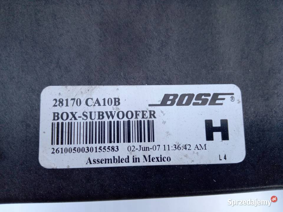 SUBWOOFER GŁOŚNIK BOSE NISSAN MURANO Z50 Nowy Tomyśl