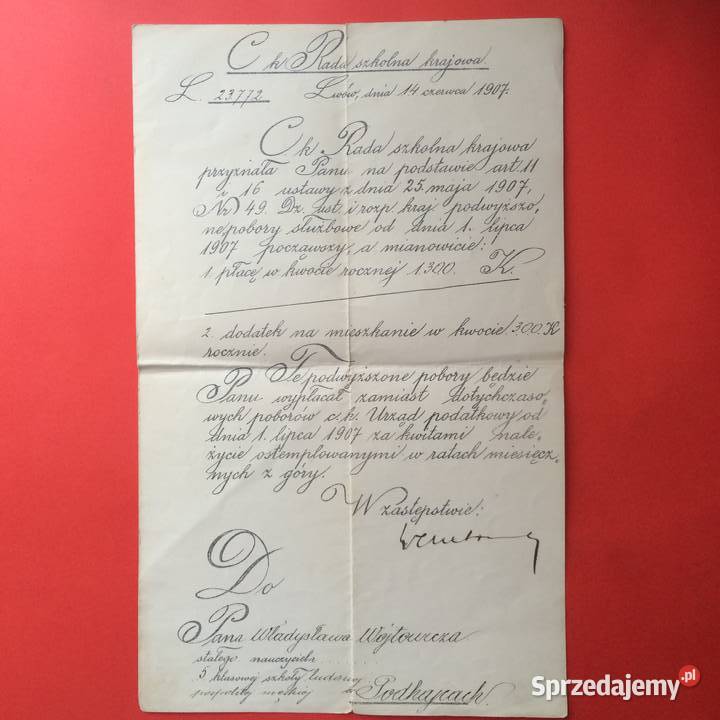 1861 Podwyżka Uposażenia Lwów Wojtowicz Szczecin