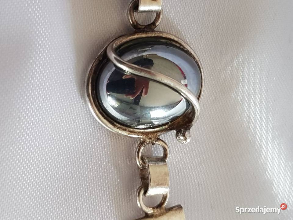 Srebrna bransoletka z hematytem kamień Kielce sprzedam