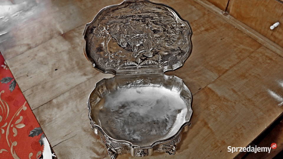 Srebrne pudełkoszkatuła wielka Hanau o wadze 545 dolnośląskie Zgorzelec