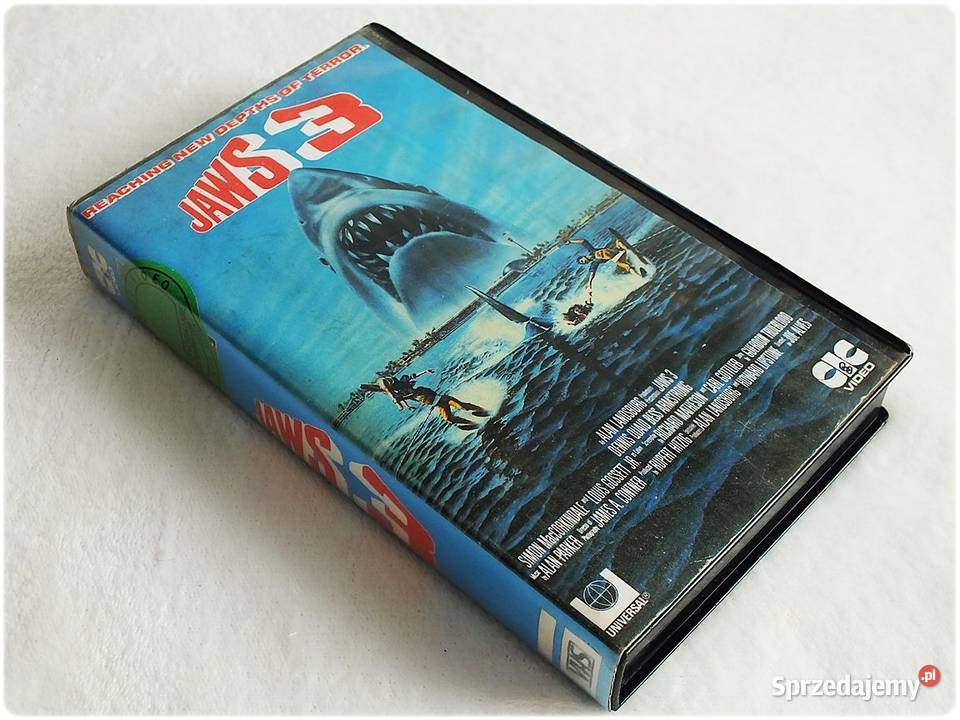 Kaseta VHS Film Szczęki 3 Film na Video ORYGINAŁ Żary
