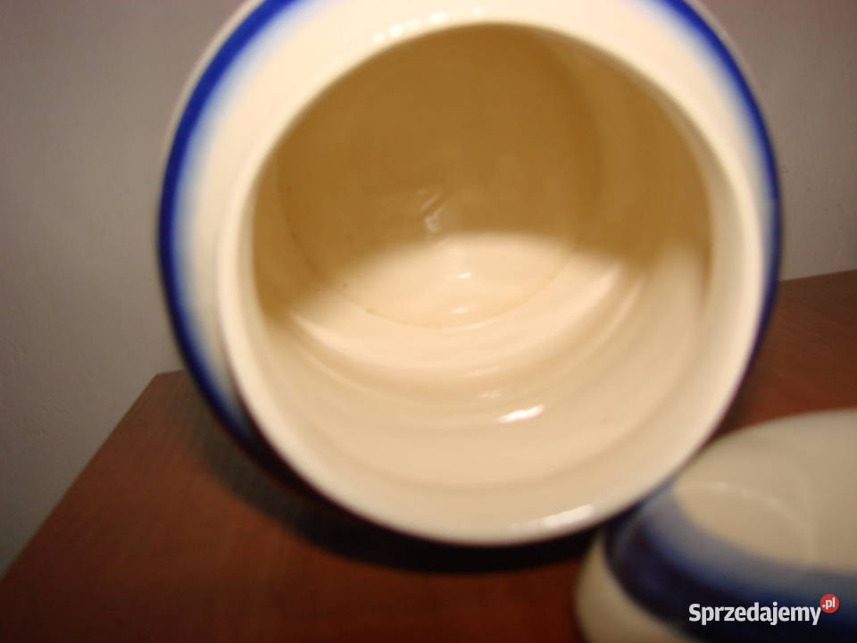 Włocławek fajansowy pojemnik kuchenny PRL Porcelana i szkło pomorskie Pruszcz Gdański