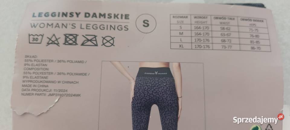 CARDIO BUNNY legginsy sportowe damskie rozmiar S