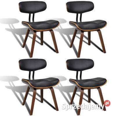 vidaXL Krzesła stołowe 4 gięte drewno i sztuczna