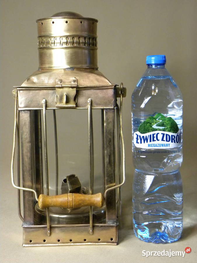 Duża mosiężna lampa latarnia naftowa Legnica