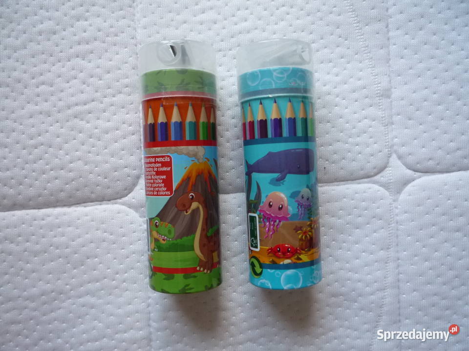 12 kolorów Kredki w metalowej tubie z temperówką