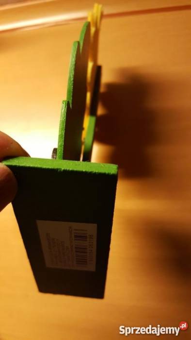 DEKORACJA drewniana kwiatek stojący ozdoba Złotniki