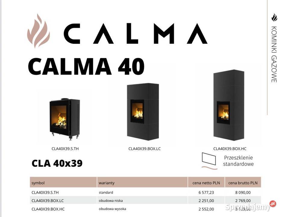 HITZE Kominek gazowy kaseta CALMA 40 Poznań