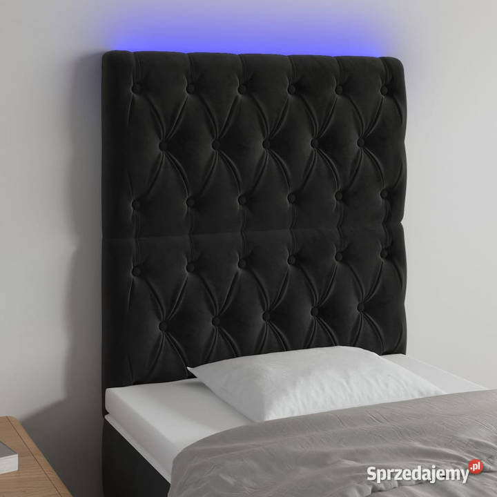 Zagłówek do łóżka z LED czarny 80x7x118128 Warszawa sprzedam