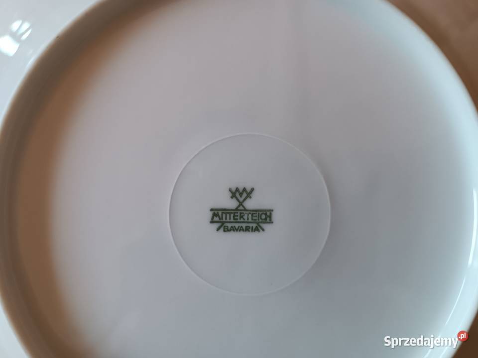 Talerz ozdobny z dzikiem Niemiecka porcelana śląskie