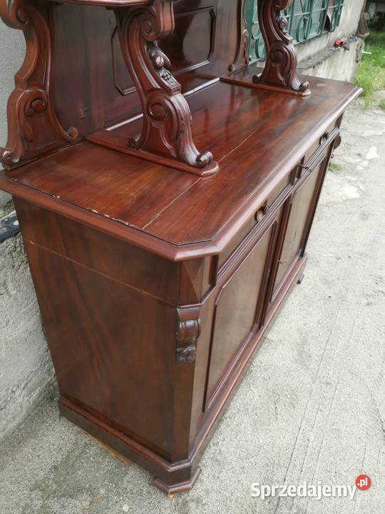 Mahoniowa komoda z nadstawką pomocnik antyk