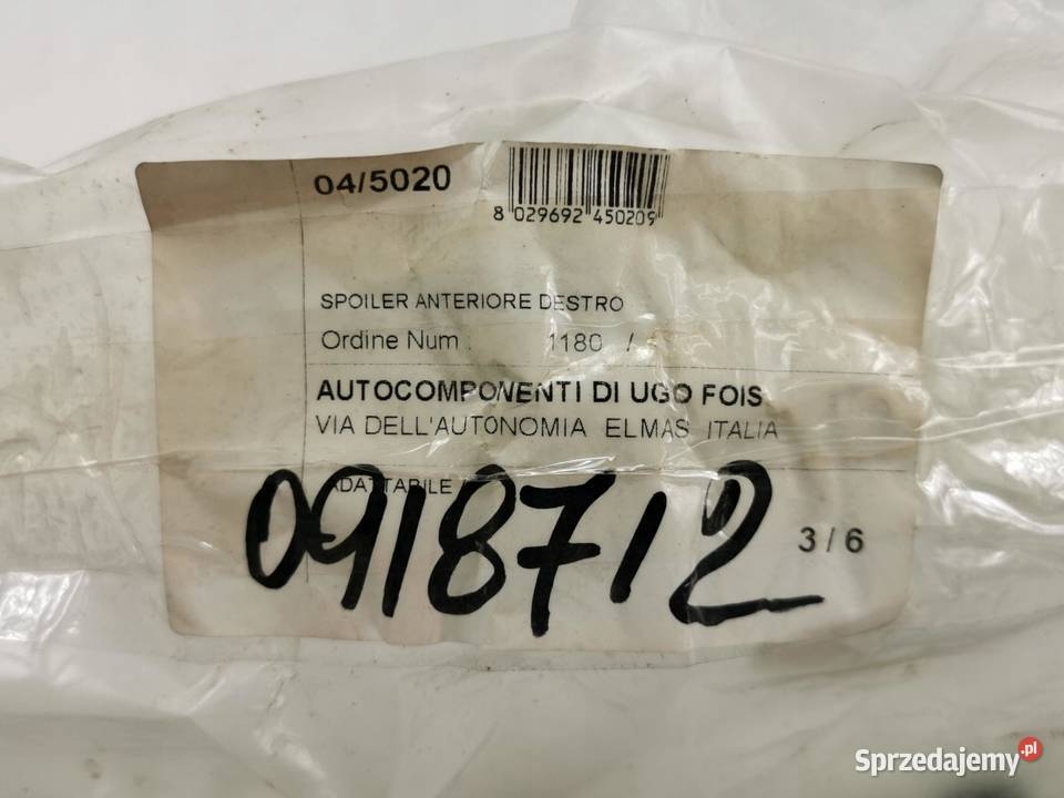 SPOILER ZDERZAKA LP VW GOLF II 8991 NOWY ISAM sprzedam