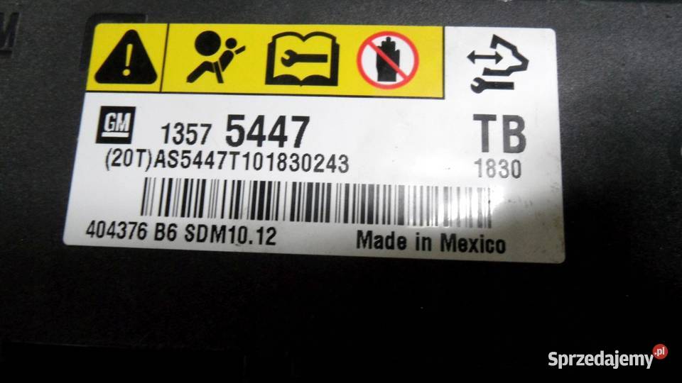 OPEL INSIGNIA A I 10r moduł sensor AIRBAG