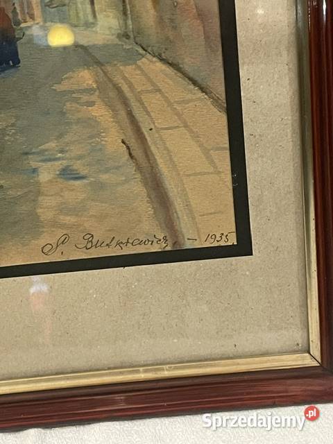 Stanisław Budkiewicz Wilno nastrojowa uliczka Kraków