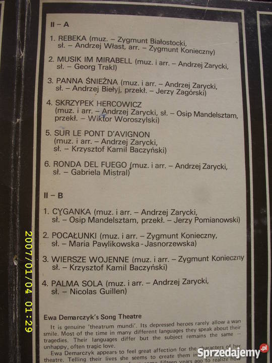 LP ballady E DEMARCZYKLIVE 2 LP Wołów