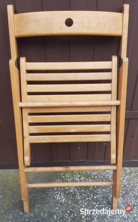 2 Krzesła Składane Drewniane JASIENICA Jafameg i Golina