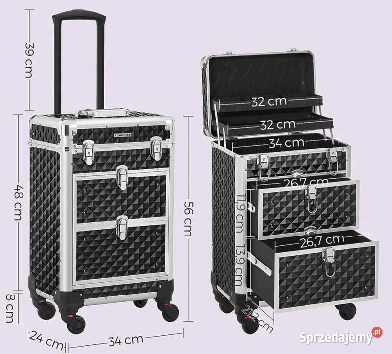 Walizka Songmics kosmetyczna kuferek na kółkach Świecie sprzedam