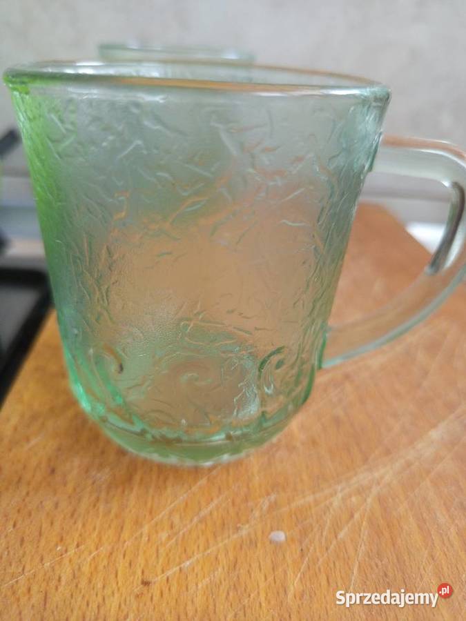 Szklanki szkło zielone 2 Sztuki mazowieckie Warszawa sprzedam