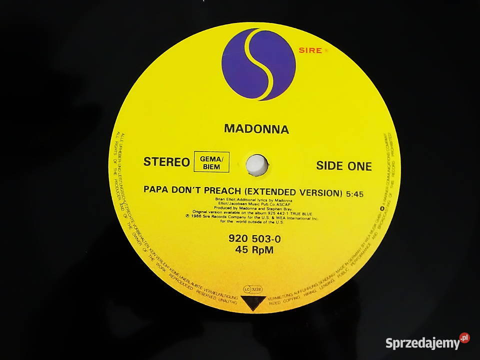 Madonna Papa Dont Preach Extended Version winyl Biłgoraj