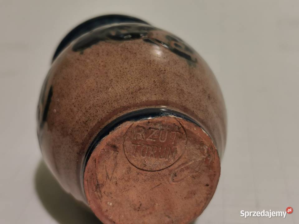 RZUT TORUŃ Wazonik Polska Vintage Rękodzieło Piastów