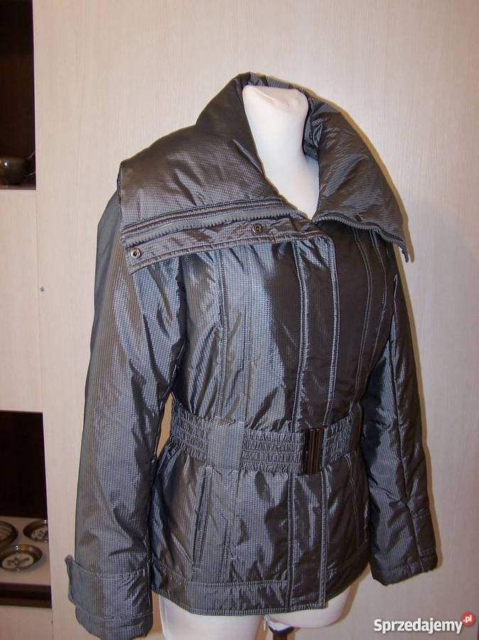 Kurtka Szara Pepitka Nieprzemakalna Stylowa M Łomża sprzedam