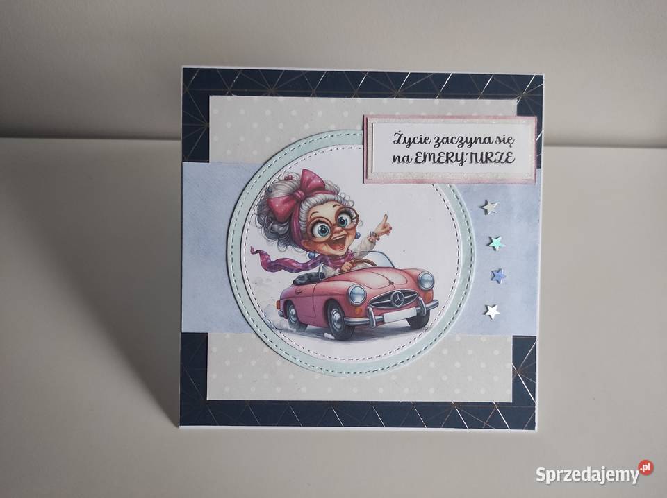 Kartka ręcznie robiona na emeryturę emerytura 3 Łódź