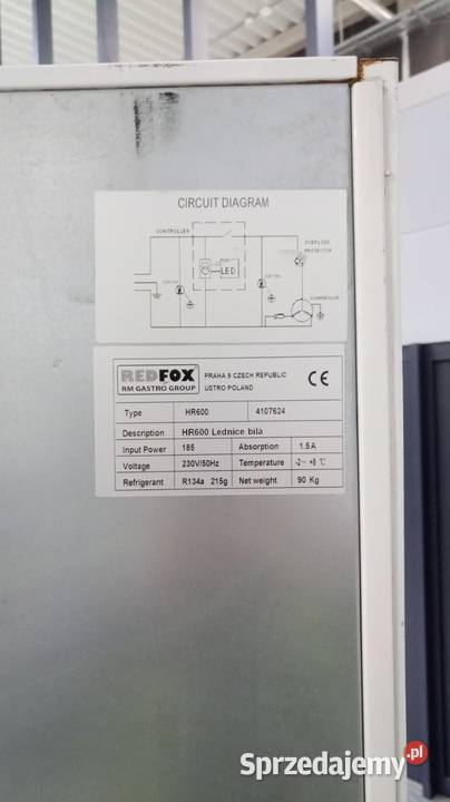 Szafa chłodnicza Redfox HR600 biała 570 l dolnośląskie Wrocław