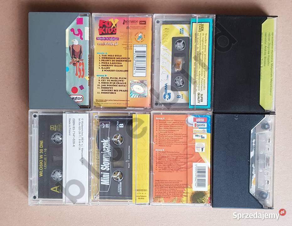 Zestaw 8 kaset magnetofonowych bajki edukacja