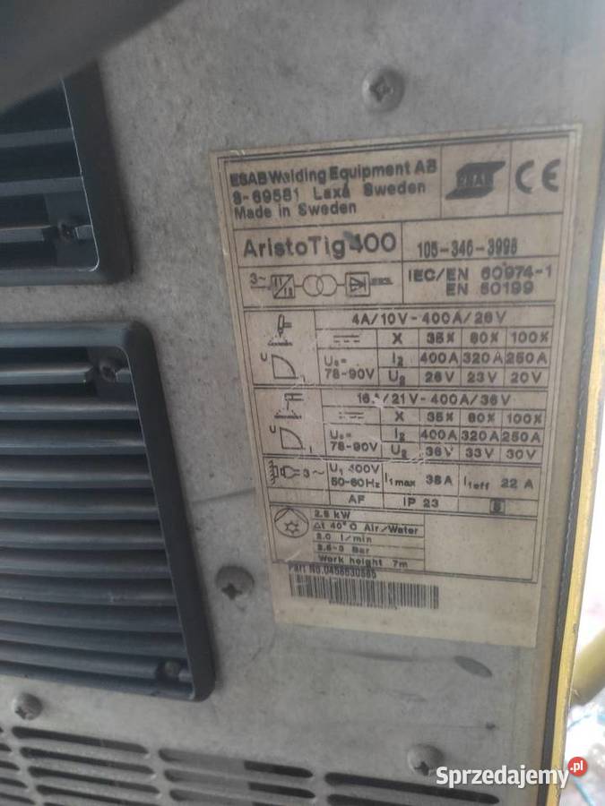 Esab aritotig 400 komplet okablowania spawarka Toruń