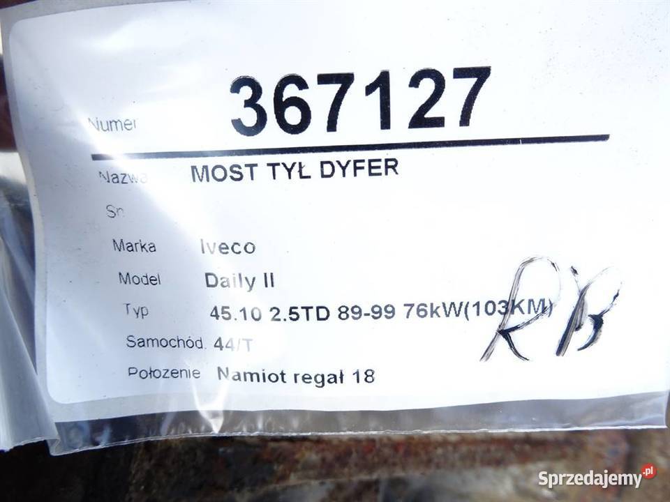 MOST TYŁ DYFER IVECO DAILY III 25 103 8999 Van