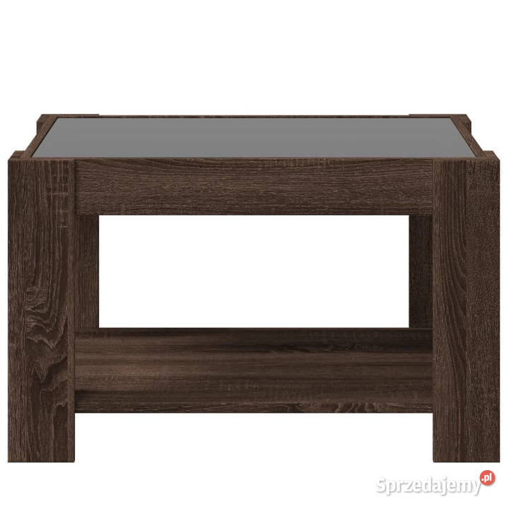 Stolik kawowy z LED brązowy dąb 73x53x45 Warszawa