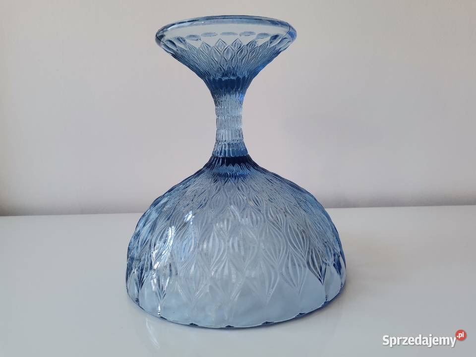 Stara niebieska patera owocarka Migdały Eryka Katowice