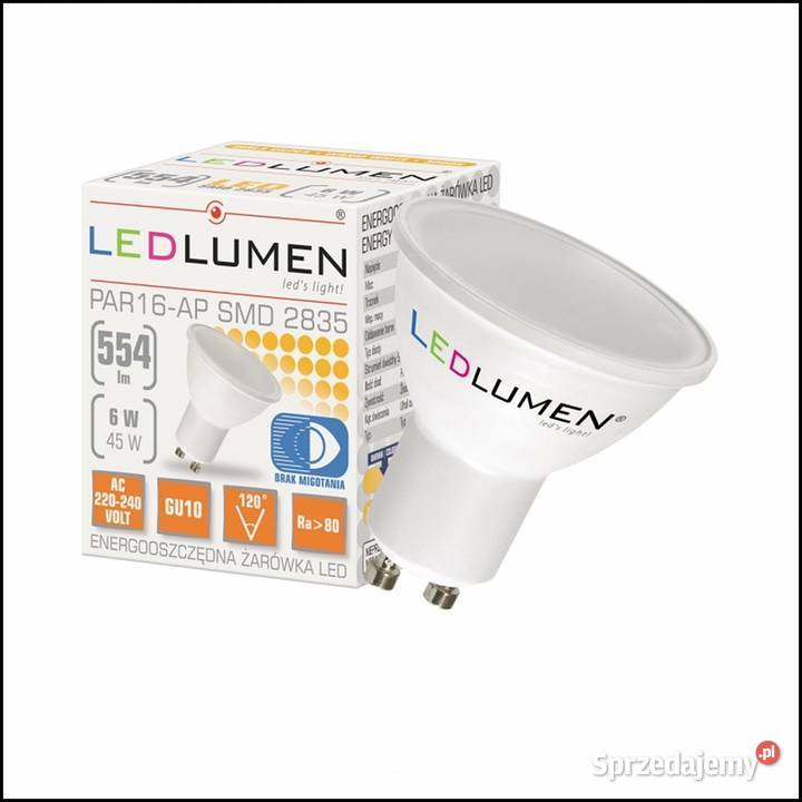 Żarówka LED LEDLUMEN GU10 6W 554lm45W ciepła Warszawa