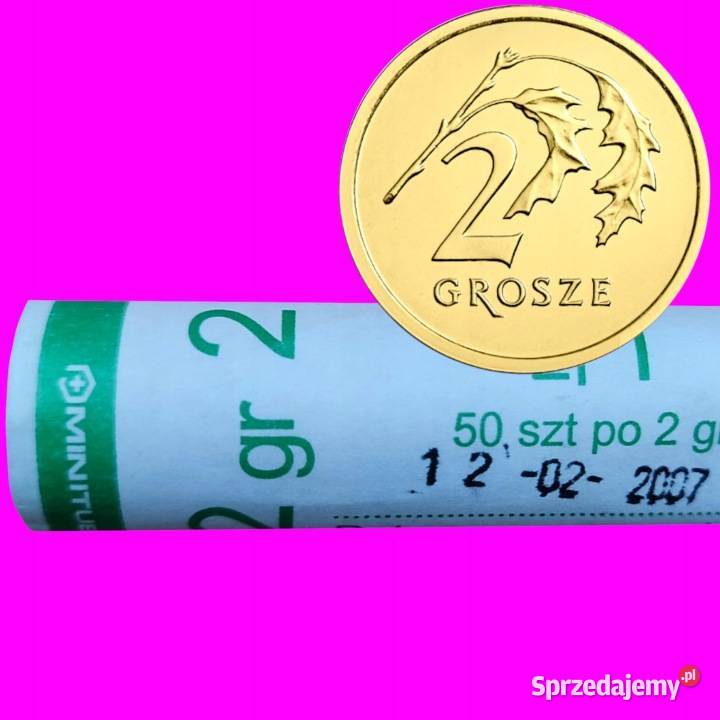 2 gr groszy 2007 Mennicze Rolka Bankowa mazowieckie Warszawa sprzedam