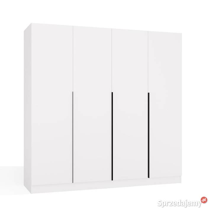 Szafa SENSO 4D 200 4 Drzwi Czarne Uchwyty 200cm