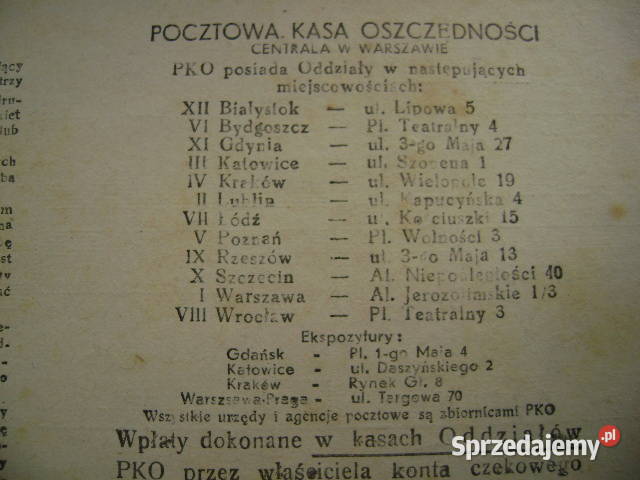 Starocie z PRL Poczta Pocztowa Kasa Oszczędności Gdynia sprzedam