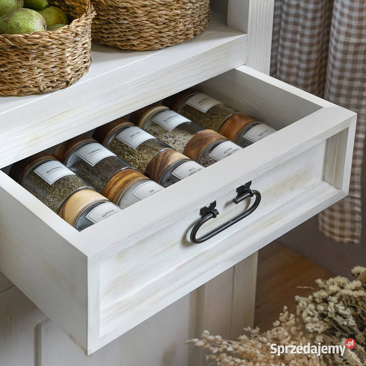 Stylowy biały regał drewniany REG 06 107cm