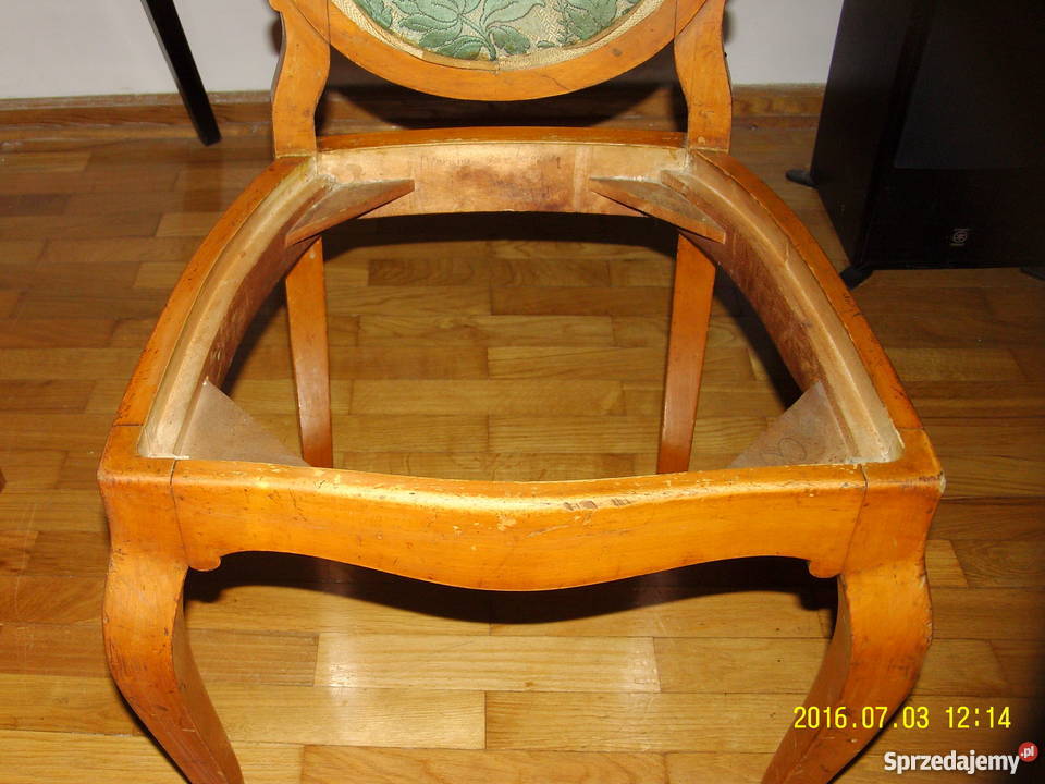 Stare bukowe krzesła ludwikowskie medaliony hand mazowieckie Warszawa
