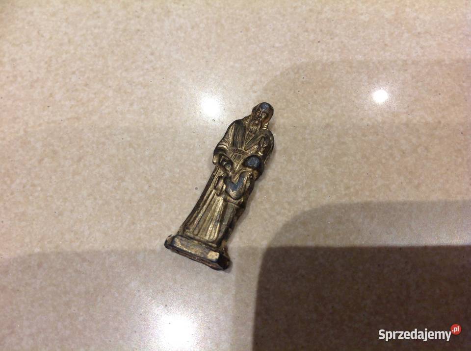 Stara Figurka Mosiężna Św ANTONI Miniaturka Nowa Sól