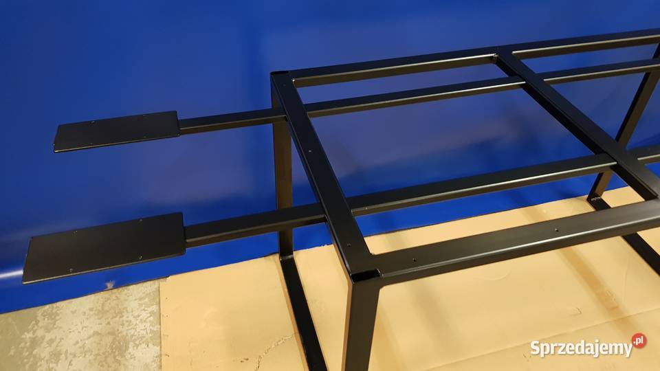 Stół LOFT z dwoma dostawkami konstrukcja czarny 160cm łódzkie Pabianice