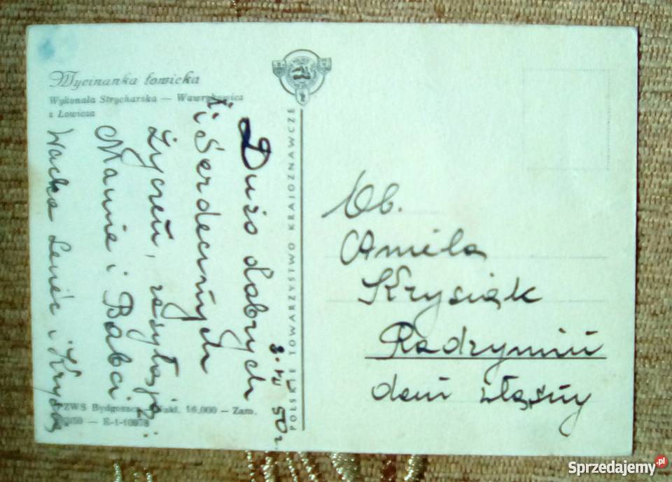 WYCINANKA ŁOWICKA WYKONANA STRYCHARSKĄ Piszczac