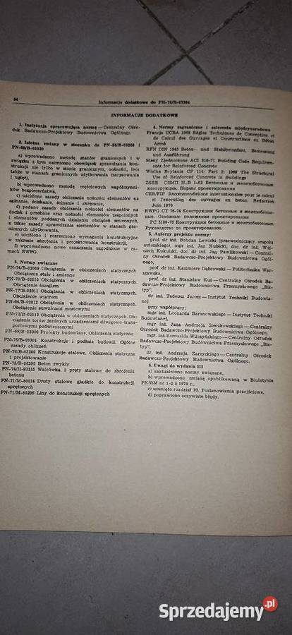 PN76B03264 Beton i żelbet 1 wydanie rzadki egz Łęczyca