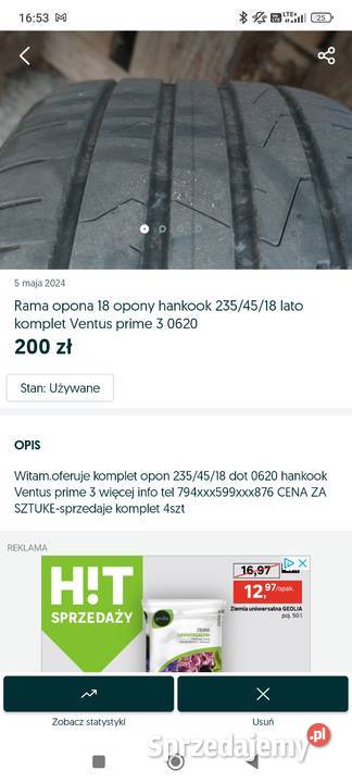 Opony ventus prime 3 2354518 komplet 0620dot Halinów