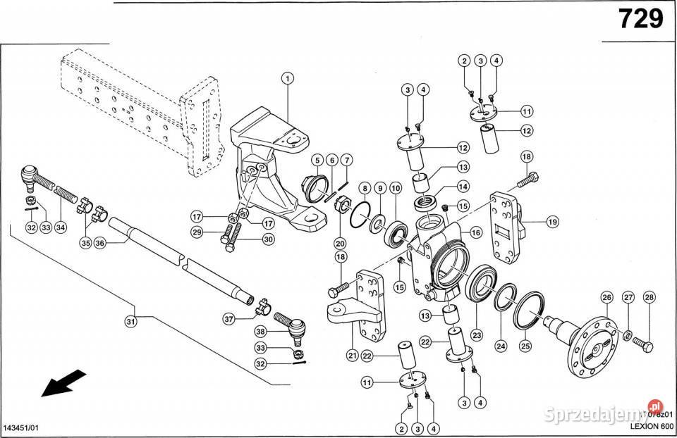 Claas Lexion 600 PRZEGUB 0007690080 Pozostałe wielkopolskie Jastrzębniki