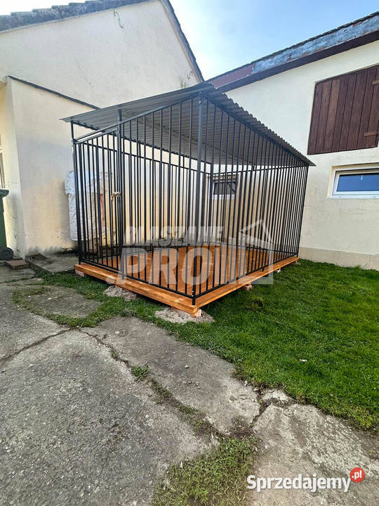 Kojec psa 2x3m Podłoga drewniana Dach spad w bok Dla psów wielkopolskie Kalisz