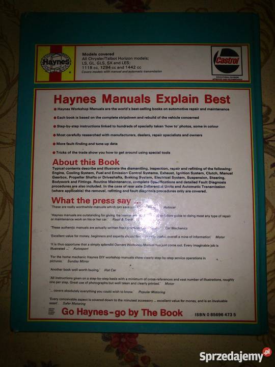 Instrukcja obsługi naprawy Talbon Chrysler Ostrów Wielkopolski